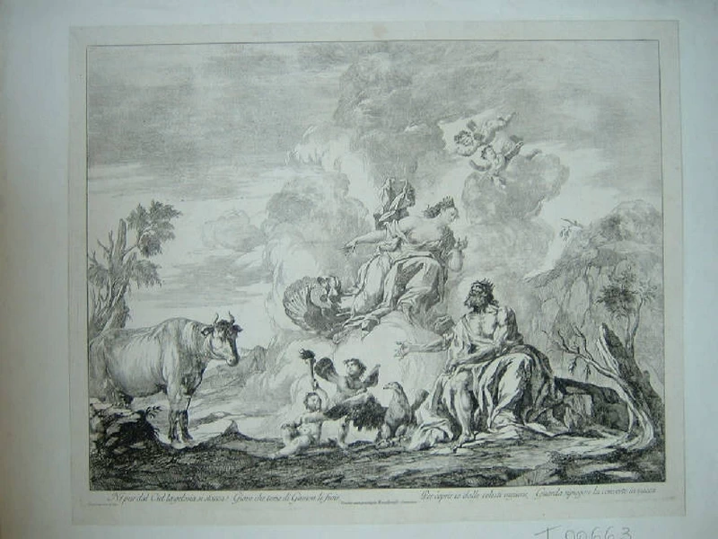 Giove trasforma Io in una mucca - incisione, Fondazione Morcelli Repossi, Chiari, Brescia